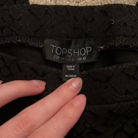 Topshop Velvet-Embossed Leggings - Picture 4 of 7